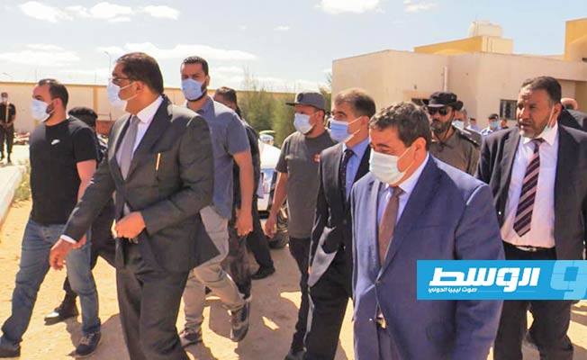جولة المستشار محمد عبدالواحد ورئيس المجلس الأعلى للقضاء التفقدية بالهيئات القضائية في ترهونة. (وزارة العدل)