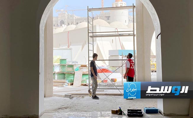 أعمال ترميم مسجد الظهرة التاريخي، الخميس 2 مايو 2024 (السفارة الإيطالية على منصة إكس)