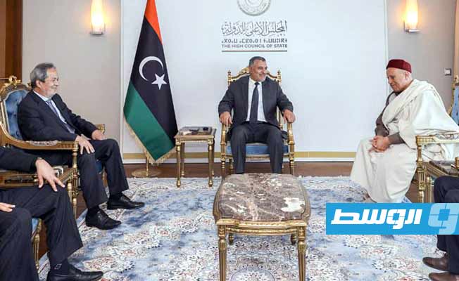 لقاء تكالة مع ممثلي أعيان ليبيا، الثلاثاء 19 ديسمبر 2023. (مجلس الدولة)
