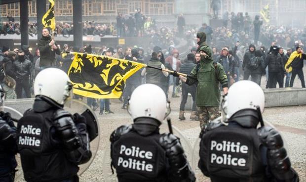 بروكسل..تظاهرة ضد ميثاق الهجرة ومواجهات مع قوات الأمن