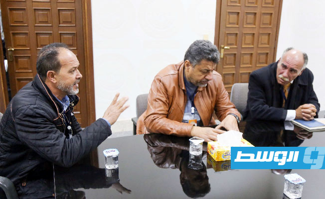 اجتماع لجنة معالجة أوضاع الشركات المتعثرة مع ممثلي بعض الشركات في بنغازي، 7 فبراير 2023. (عبدالله بليحق)