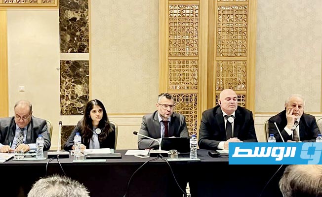 فريق من مصرف ليبيا المركزي في اجتماعه مع فريق صندوق النقد الدولي، تونس، 11 مارس 2023 (مصرف ليبيا المركزي)