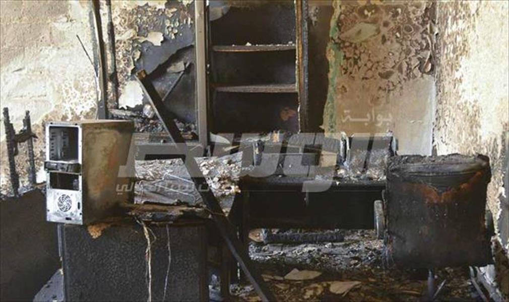 حريق يلتهم مكاتب إدارة مدرسة «سبها الثانوية»