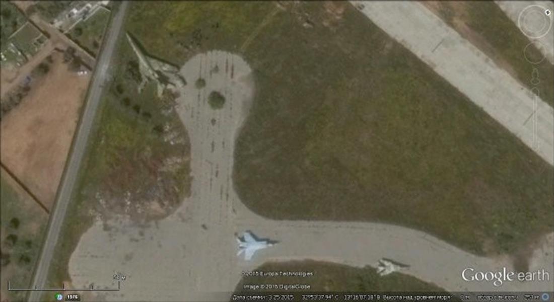 صور أقمار صناعية تظهر طائرات لـ«فجر ليبيا» في قاعدتي مصراتة ومعيتيقة
