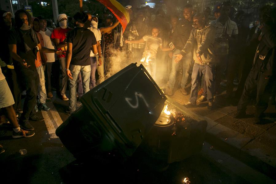 بالصور:اشتباكات في تظاهرة لإسرائيليي إثيوبيا بتل أبيب