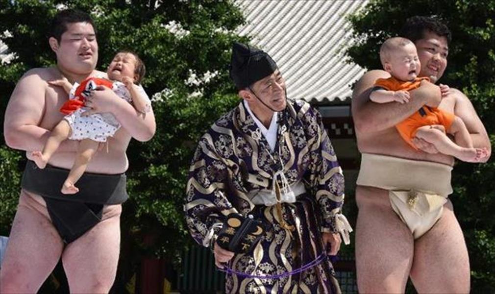 مسابقة سومو في اليابان والفائز الطفل الأكثر صراخًا