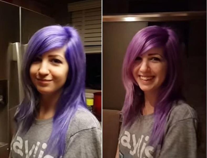بالفيديو: فتاة تعيد جدل الفستان بسبب لون شعرها