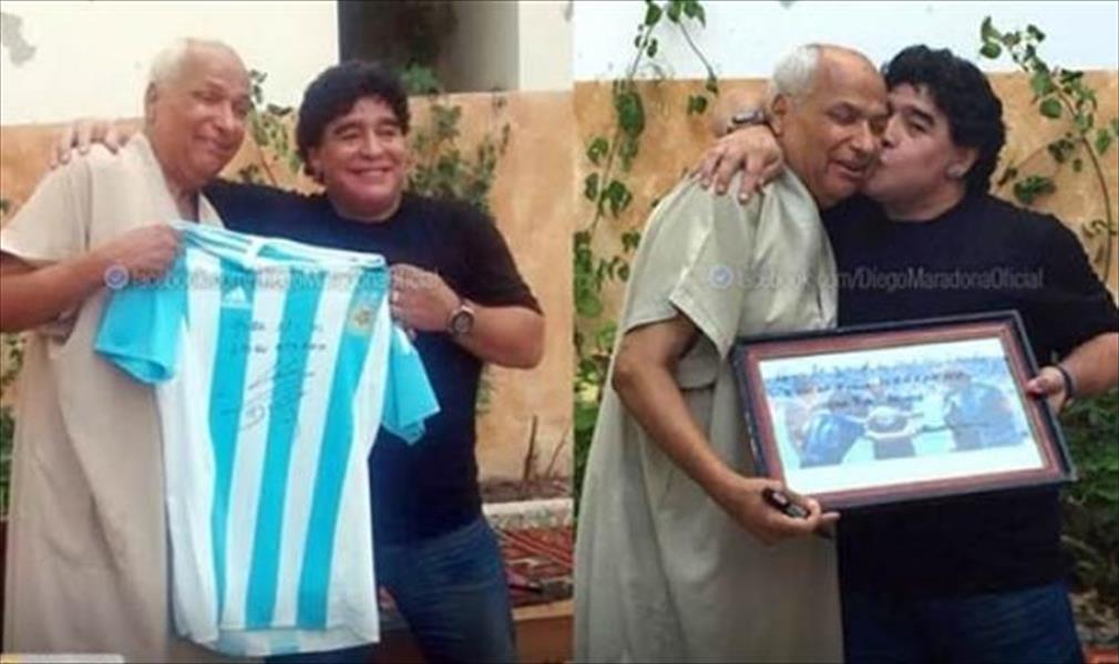 مارادونا يزور الشاهد على هدف «يد الرب» في تونس