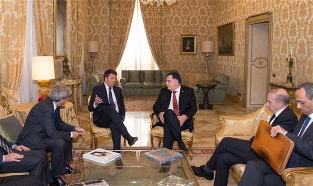 السراج يلتقي رئيس الوزراء الإيطالي في روما