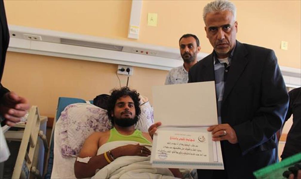 بالصور: هيئة رياضة بنغازي تتضامن مع الجرحى العسكريين