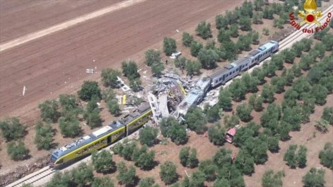مقتل 20 شخصًا في تصادم قطارين بإيطاليا