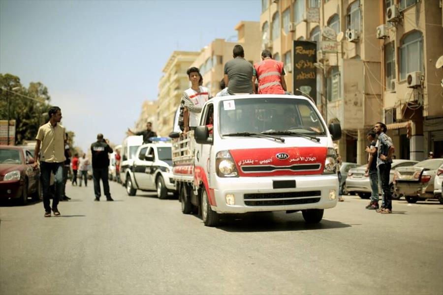 الهلال الأحمر يودع أحد كوادره في بنغازي