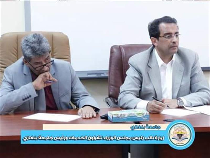 البدري يبحث مع مسؤولي جامعة بنغازي ملف إعادة إعمار وصيانة المباني