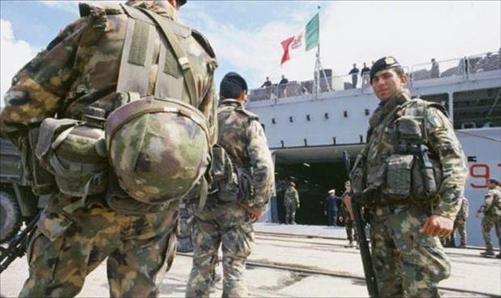 أول قوة عسكرية إيطالية تبدأ عملها في مصراتة