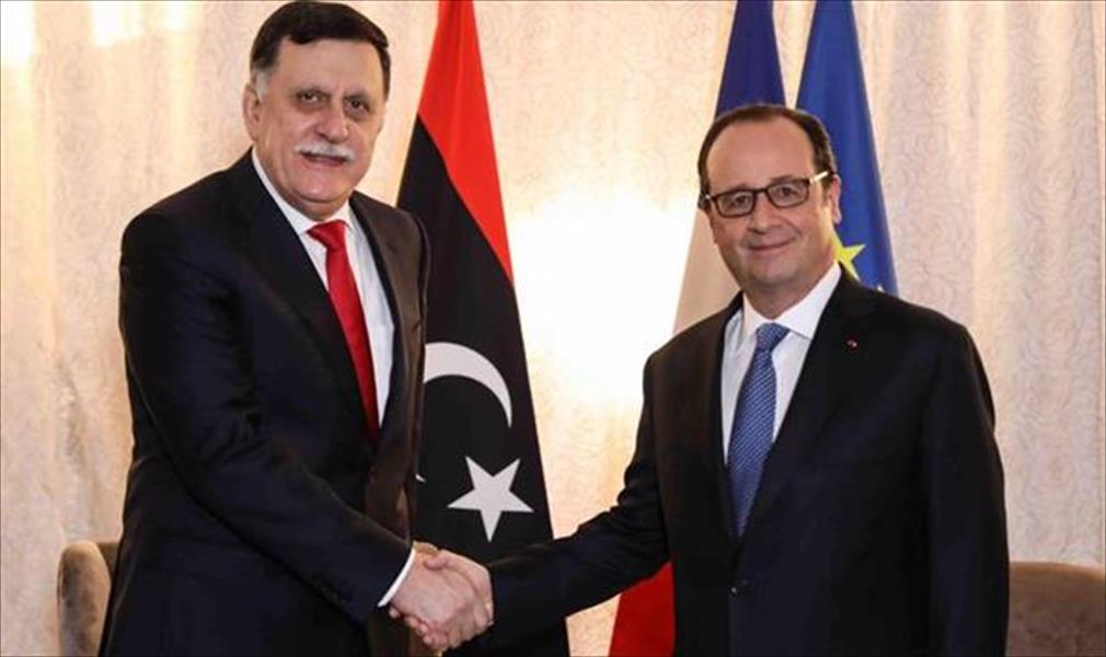 السراج يبحث مع أولاند التعاون الأمني وتطورات الوضع السياسي في ليبيا