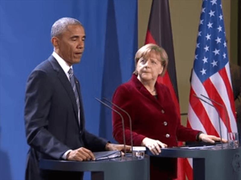 أوباما وقادة أوروبا يناقشون الوضع في ليبيا