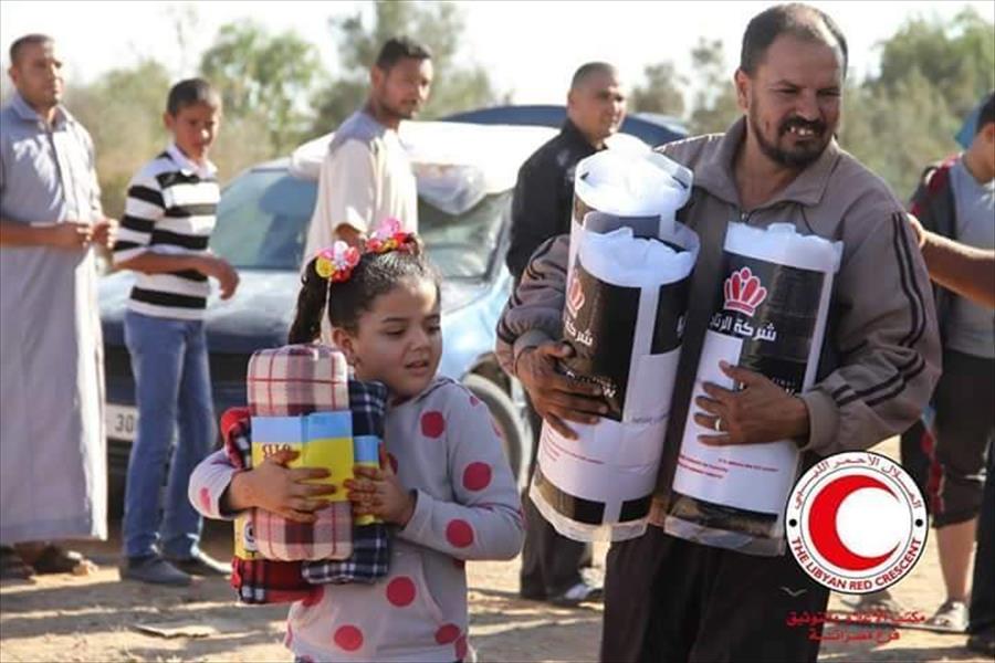 «الهلال الأحمر» في مصراتة يرسل مساعدات لسكان غرب سرت