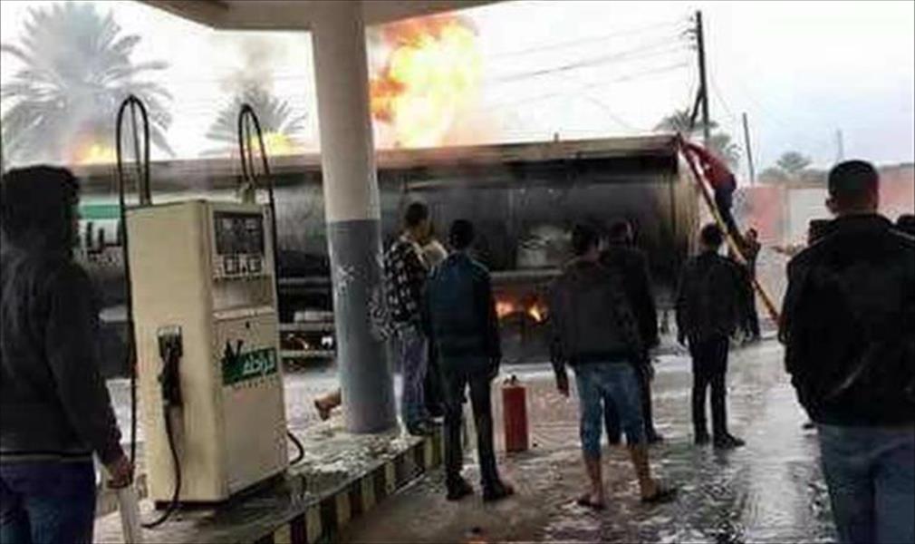 وفاة 5 أشخاص بينهم 4 أطفال في حريق شاحنة وقود بمصراتة
