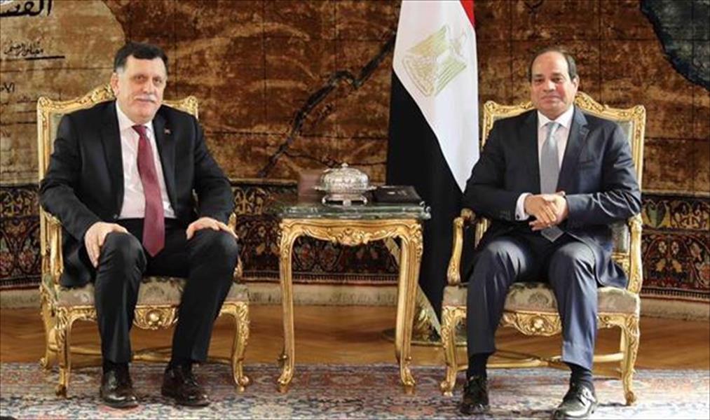 السيسي يبحث مع السراج الجهود المصرية وتحديات العملية السياسية في ليبيا