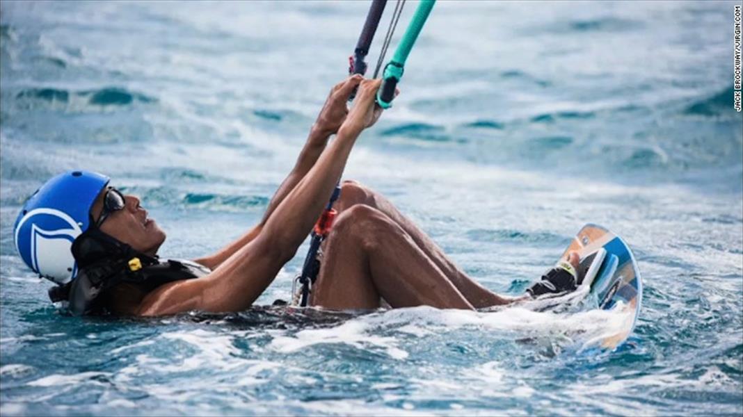 بالصور: أوباما يمضي عطلة على جزيرة يملكها ملياردير بريطاني
