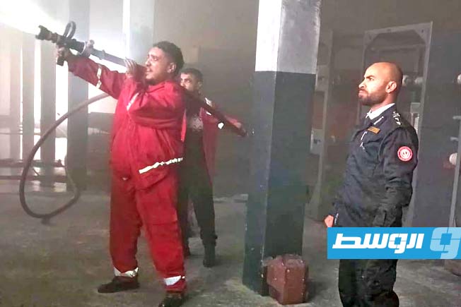 Fire breaks out inside the power station at Tripoli International Airport