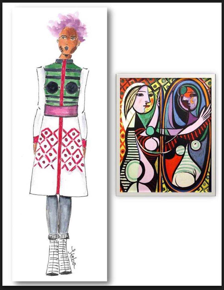 طالبة ليبية تدمج لوحات «بيكاسو» بتصميم الأزياء