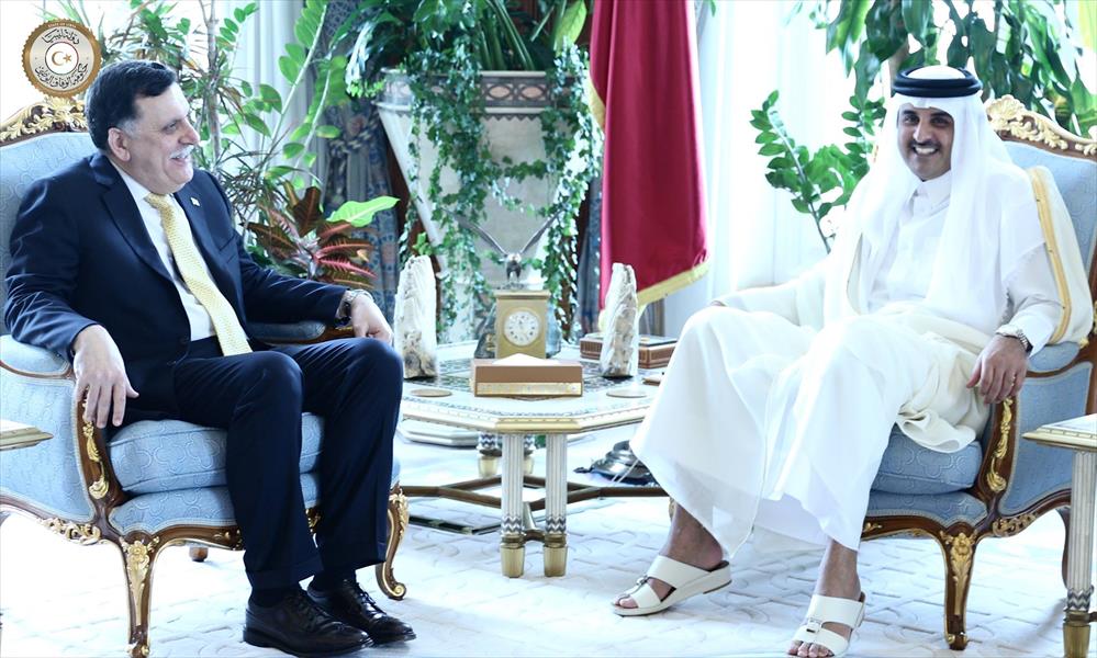 أمير قطر للسراج: لن ندعم أي طرف في ليبيا يعمل ضد حكومة الوفاق