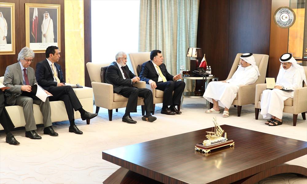 وزير الخارجية القطري يجدد دعم بلاده الاتفاق السياسي وحكومة الوفاق الوطني