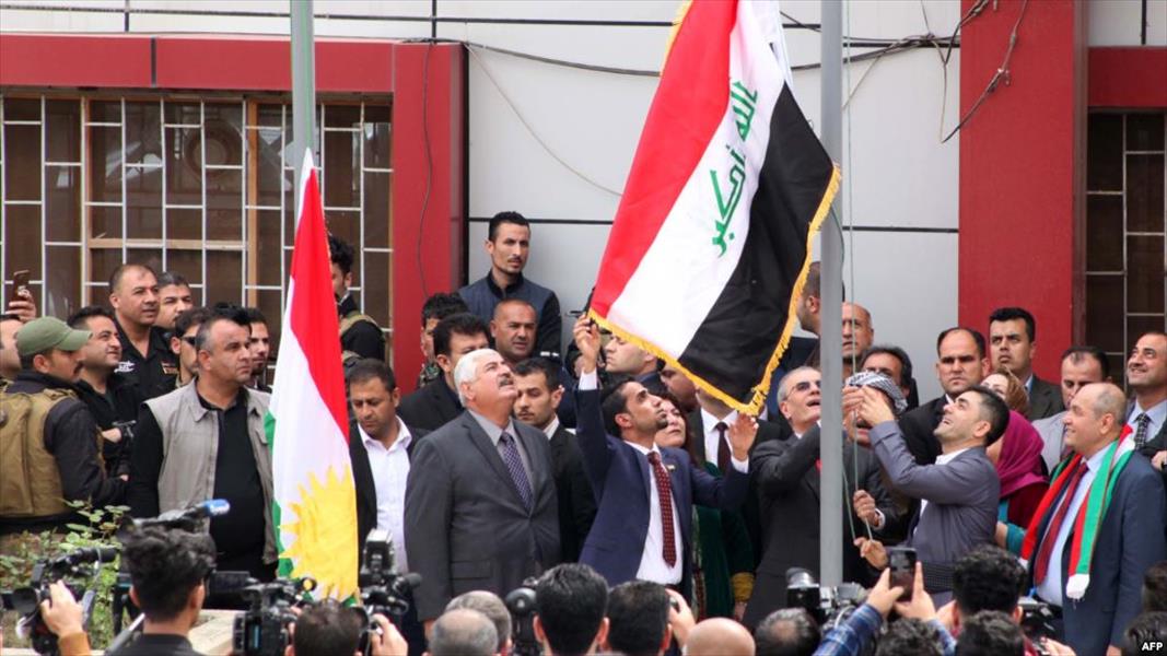 إنزال علم كردستان من مباني كركوك بأمر البرلمان العراقي