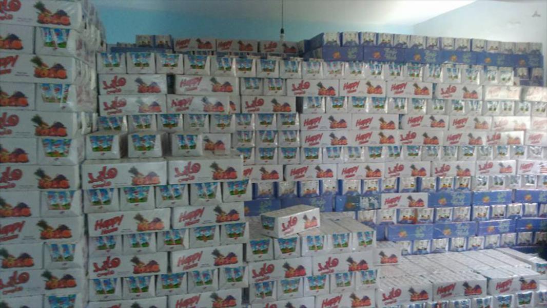 الحرس البلدي في طبرق يضبط 4500 صندوق عصير محظور تداوله
