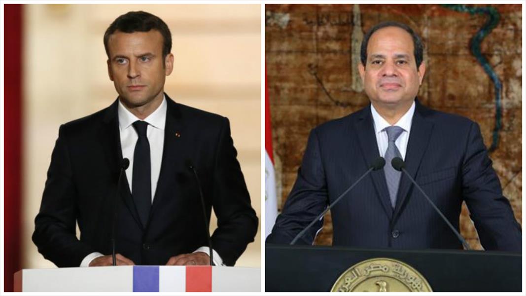 السيسي يتفق مع الرئيس الفرنسي على مواصلة التنسيق في الملف الليبي