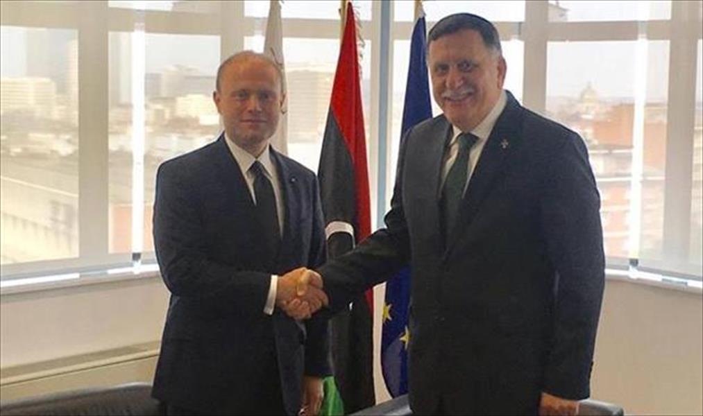 محادثات بين السراج ورئيس وزراء مالطا في بروكسل