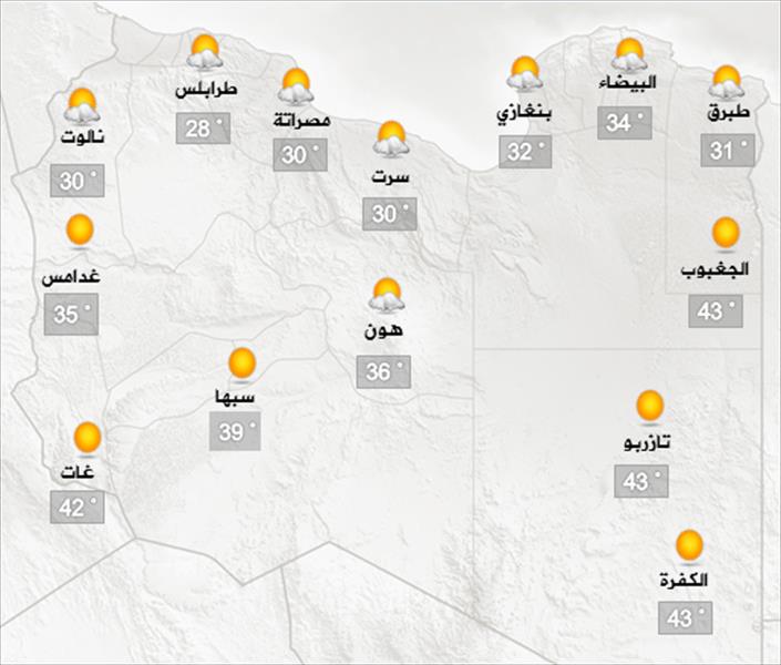 الأرصاد: انخفاض درجات الحرارة على معظم المناطق الليبية