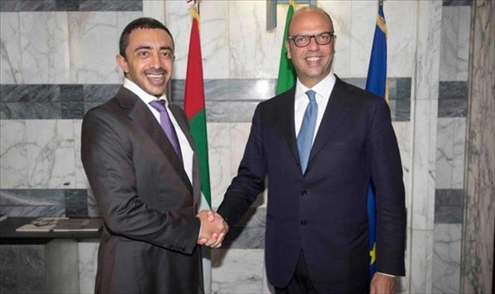 وزيرا خارجيتي الإمارات وإيطاليا يبحثان الملف الليبي