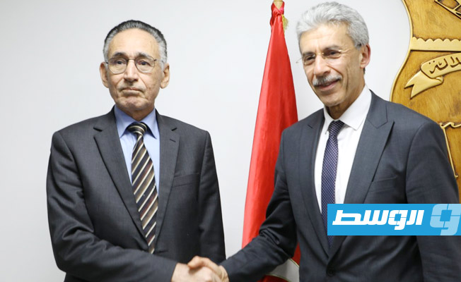 من اجتماع الحويج مع نظيره التونسي في تونس، 1 أبريل 2022. (وزارة الاقتصاد)