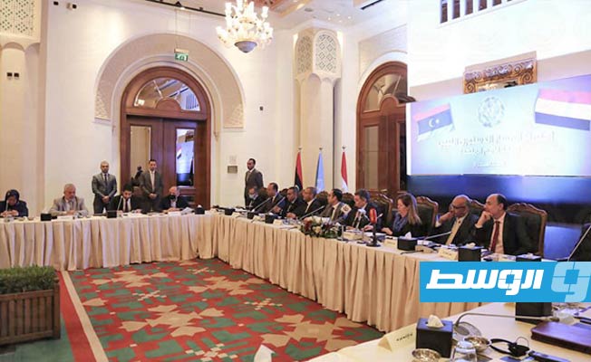 اجتماع القاهرة بين ممثلي مجلس النواب والمجلس الأعلى للدولة، 13 أبريل 2022. (لقطة مثبتة من تسجيل مصور)