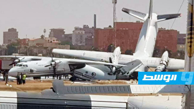 تصادم طائرتين عسكريتين بمطار الخرطوم