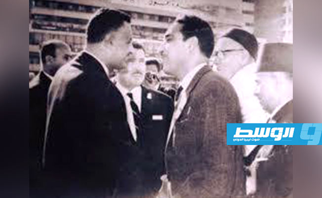 رجل الدولة الليبية مع الرئيس جمال عبد الناصر