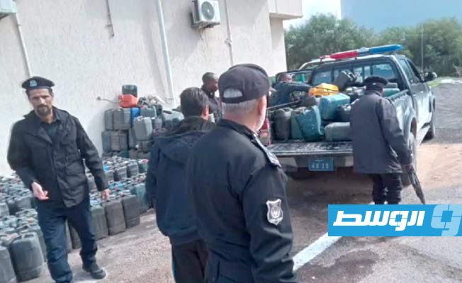 من ضبط شحنات الوقود المهرب في صرمان، (وزارة الداخلية في حكومة الدبيبة)