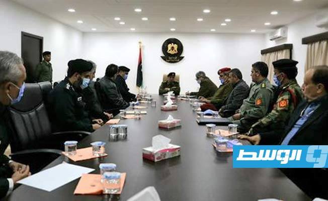اجتماع الغرفة الأمنية بنغازي الكبرى. الأربعاء 10 فبراير 2021. (المركز الإعلامي لرئاسة الأركان التابعة للقيادة العامة)