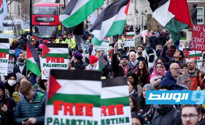 تظاهرة حاشدة في بريطانيا للمطالبة بوقف العدوان على غزة (بالصور)