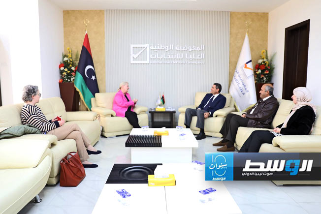لقاء السايح مع سفيرة كندا لدى ليبيا، الإثنين 4 مارس 2024. (مفوضية الانتخابات)