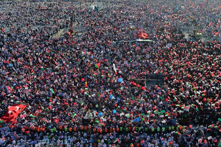 تظاهرة حاشدة في إسطنبول احتجاجًا على أحداث القدس