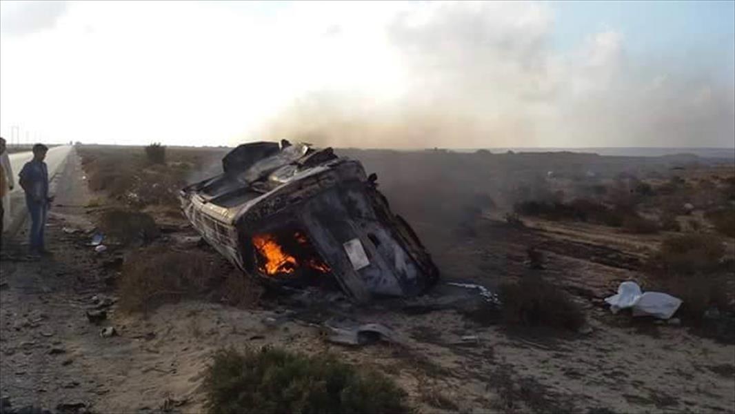 حادث سير أليم يتسبب في مصرع ثمانية ليبيين شرق طبرق