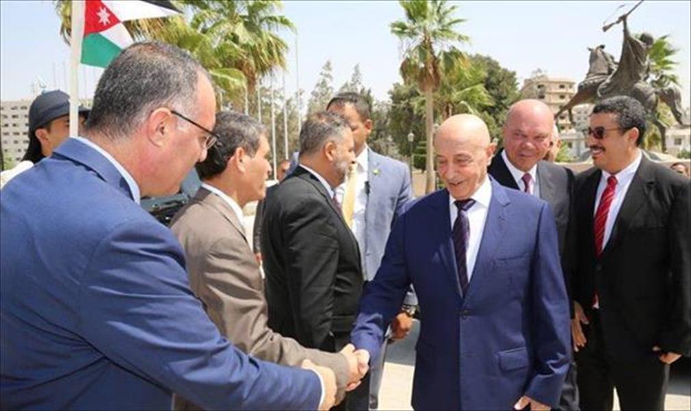 عقيلة صالح يلتقي رئيس مجلس الأمة والأعيان الأردني