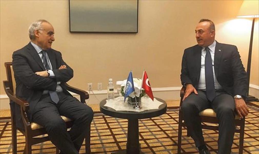 غسان سلامة يصل نيويورك ويجتمع مع وزير الخارجية التركي