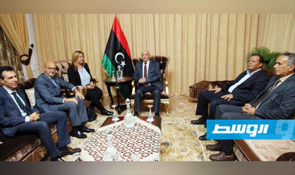 عقيلة صالح يستقبل رئيس لجنة الدفاع بالبرلمان الإيطالي في طبرق