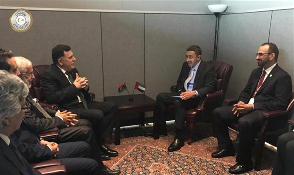 السراج يلتقي وزير الخارجية الإماراتي في نيويورك