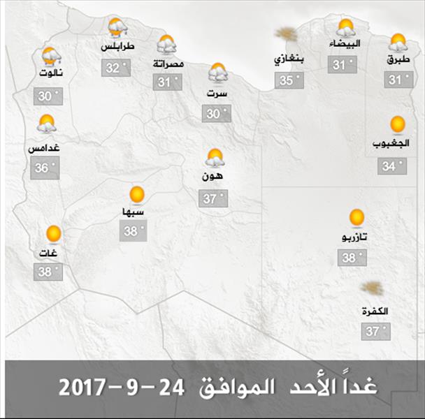 الأرصاد: ارتفاع درجات الحرارة على مناطق جنوب ليبيا
