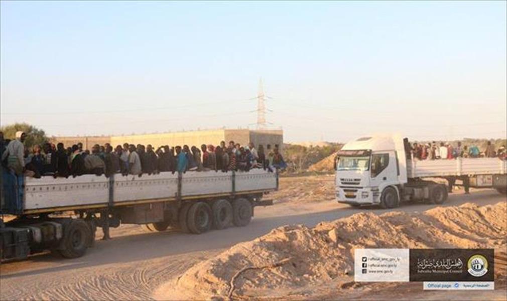 نقل أكثر من 8500 مهاجر بصبراتة إلى مراكز الإيواء في طرابلس وغريان